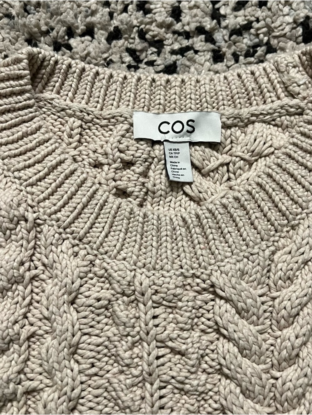 COS Sweater Vest Chunky Cableknit Beige Women’s Size XS - Picture 8 of 15